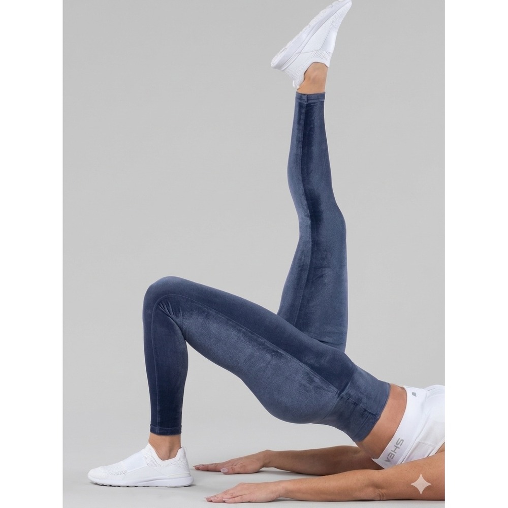 Shefit Activewear Velvet Leggings‎ Blue Athleisure Soft Casual Size XS High Rise